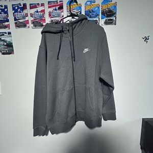 Nike Charcoal and White Fleece Hoodie